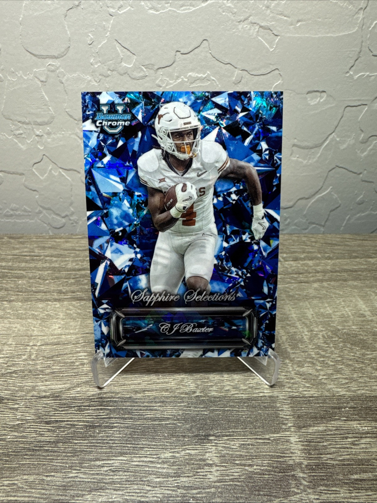 2024 Bowman Chrome University CJ Baxter Sapphire Selections #SS-6 Texas