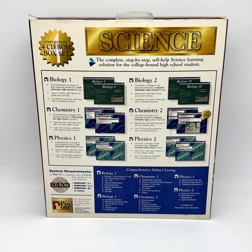 Science Pro One Big Box PC Lernen Bildung Windows 95 3.1 3.11 Open Box Neu - Bild 5 von 13