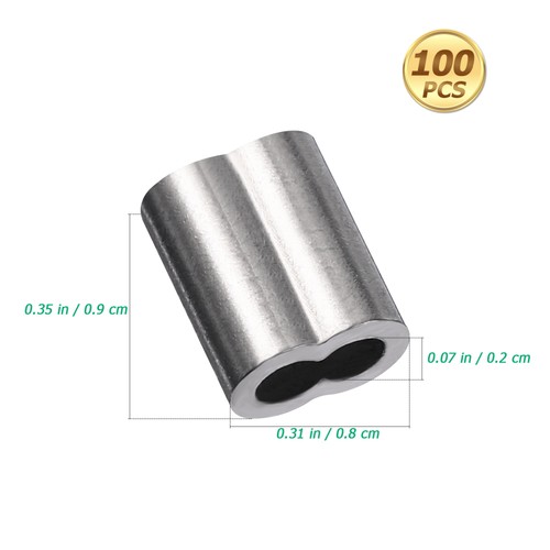 100 PCS 8-shaped Aluminum Steel Wire Crimps Wire Management Accessory (Silver) - Picture 5 of 11