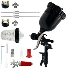 HVLP Air Spray Gun with 1.3/1.7 mm Nozzles, Gravity Feed Spray Paint Gun with...