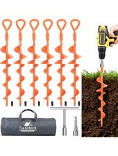Ground Anchors Screw in 15 Inch, Heavy Duty Earth Anchor Stakes for Trampolin...