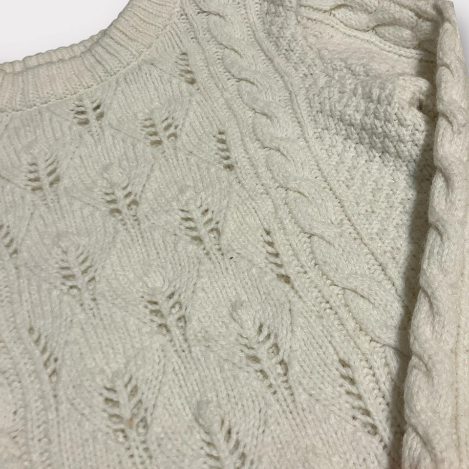 Suéter Biden Blanco Tejido por Cable 6-7 Niña Buen Estado ENVÍO RÁPIDO Foto 4 de 4