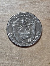 Moneda Balboa Panamá 1/10, 1970. KM# 10, cobre-níquel. Vasco Núñez de Balboa.