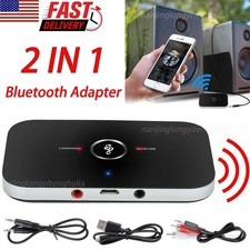 2 IN 1 Bluetooth 5.0 Transmitter Receiver Wireless Audio 3.5mm Jack Aux Adapter