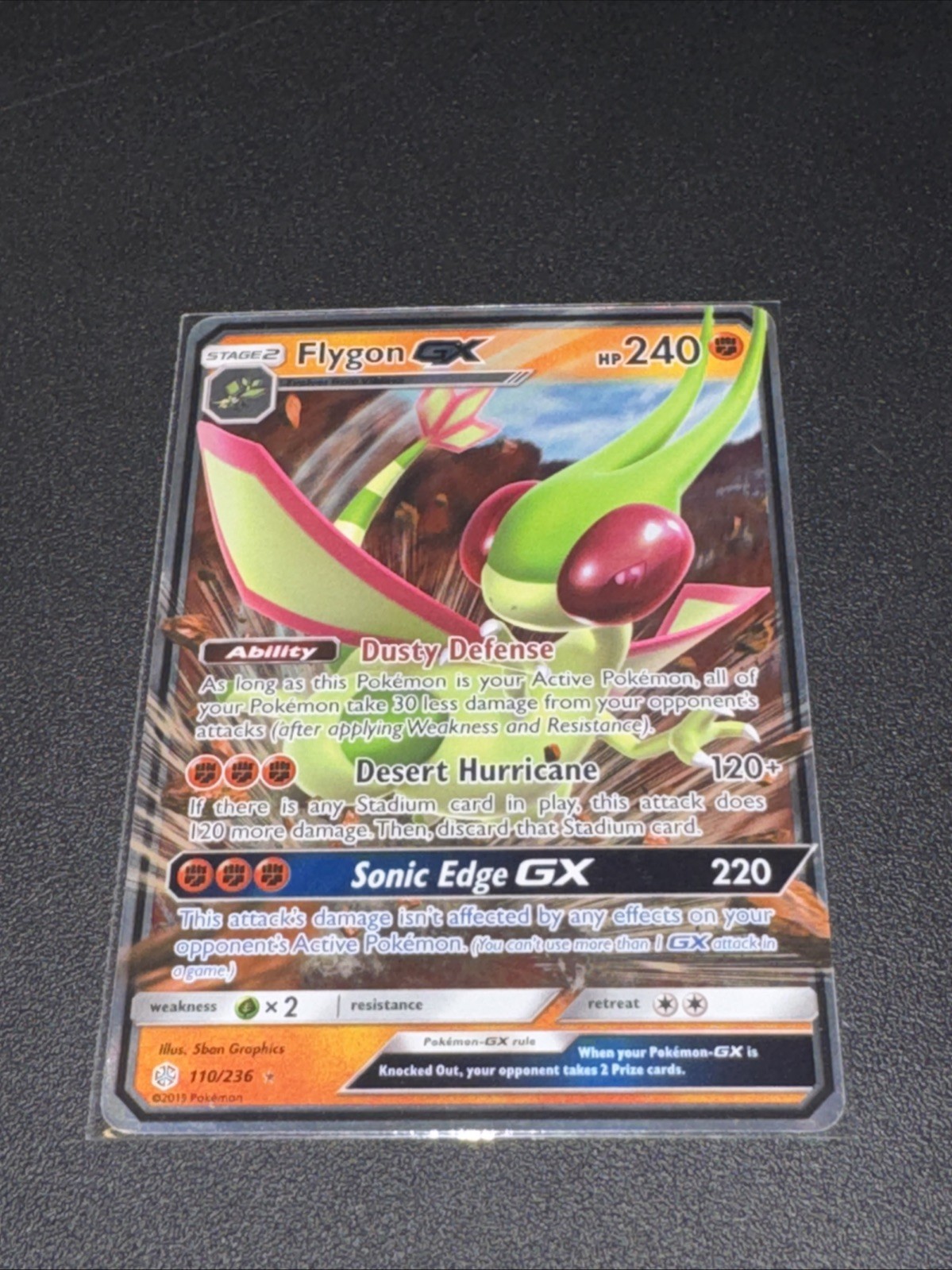 Pokémon Flygon GX - 110/236, SM: Cosmic Eclipse, Ultra Rare, NM Condition