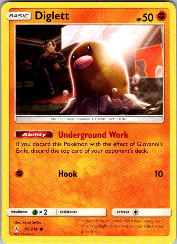 Pokemon SM - Unbroken Bonds Diglett 85/214 NM