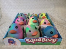 Full Case of 9 Viral JUMBO Squeezy Tie Dye DUCKS Stress Relief Toy New Squishy