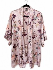 Victoria s Secret Floral Satin Kimono Robe XS/S Pink Boho Wrap Kimono Robe New