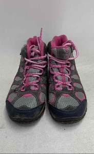 Merrell Capra Mid Waterproof Kids Hiking Boots Grey Pink Size 4.5