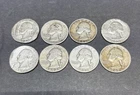 Washington Silver Quarters 90% Silver Lot Of 8 CONSTITUTIONAL SILVER COINS