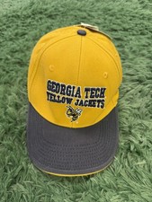 Vintage Georgia Tech Yellow Jackets Gold Navy Blue Adjustable Baseball Cap Hat