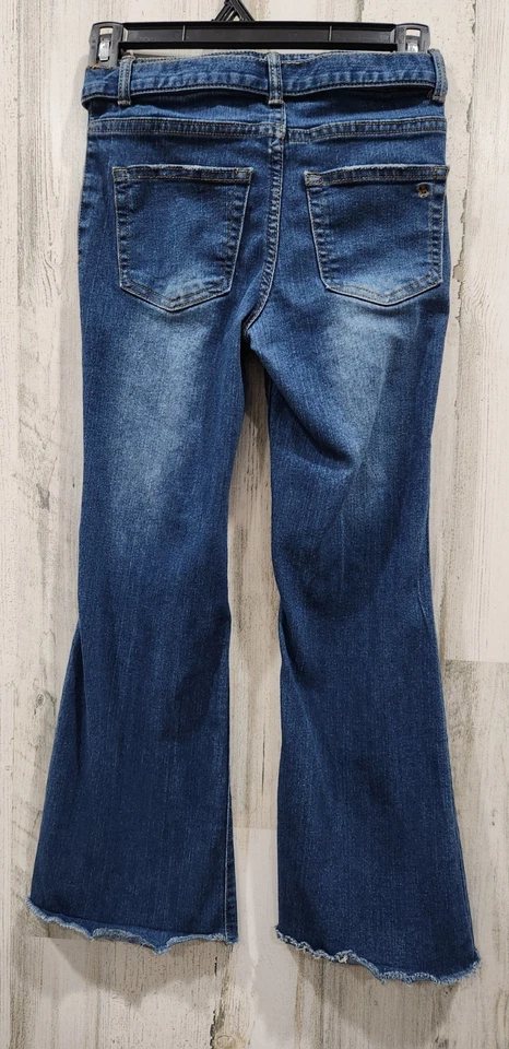 RARE JESSICA SIMPSON Blue Denim Belted Sydney Flare Jeans Girl's Size 10**EUC** - Image 3 of 4