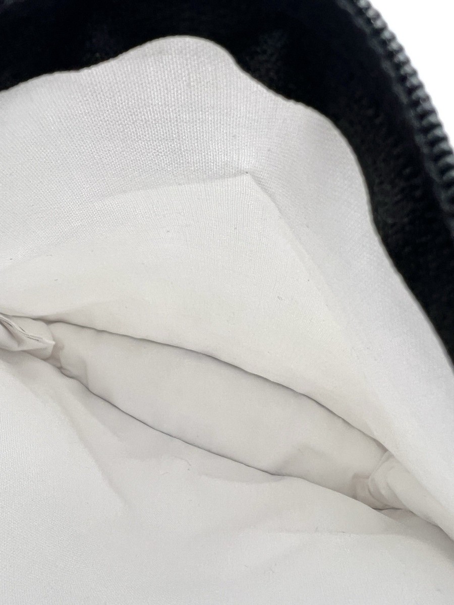 Chanel Beaute White Canvas Cosmetic Bag Black Trim Zip Pouch BNIB