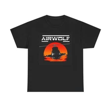 Airwolf Graphic T Shirt Vintage 90s Tv Series Retro Unisex Heavy Cotton Tee 1