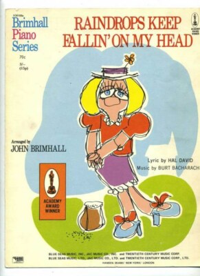 Raindrops Keep Falling On My Head 1969 Sheet Music eBay