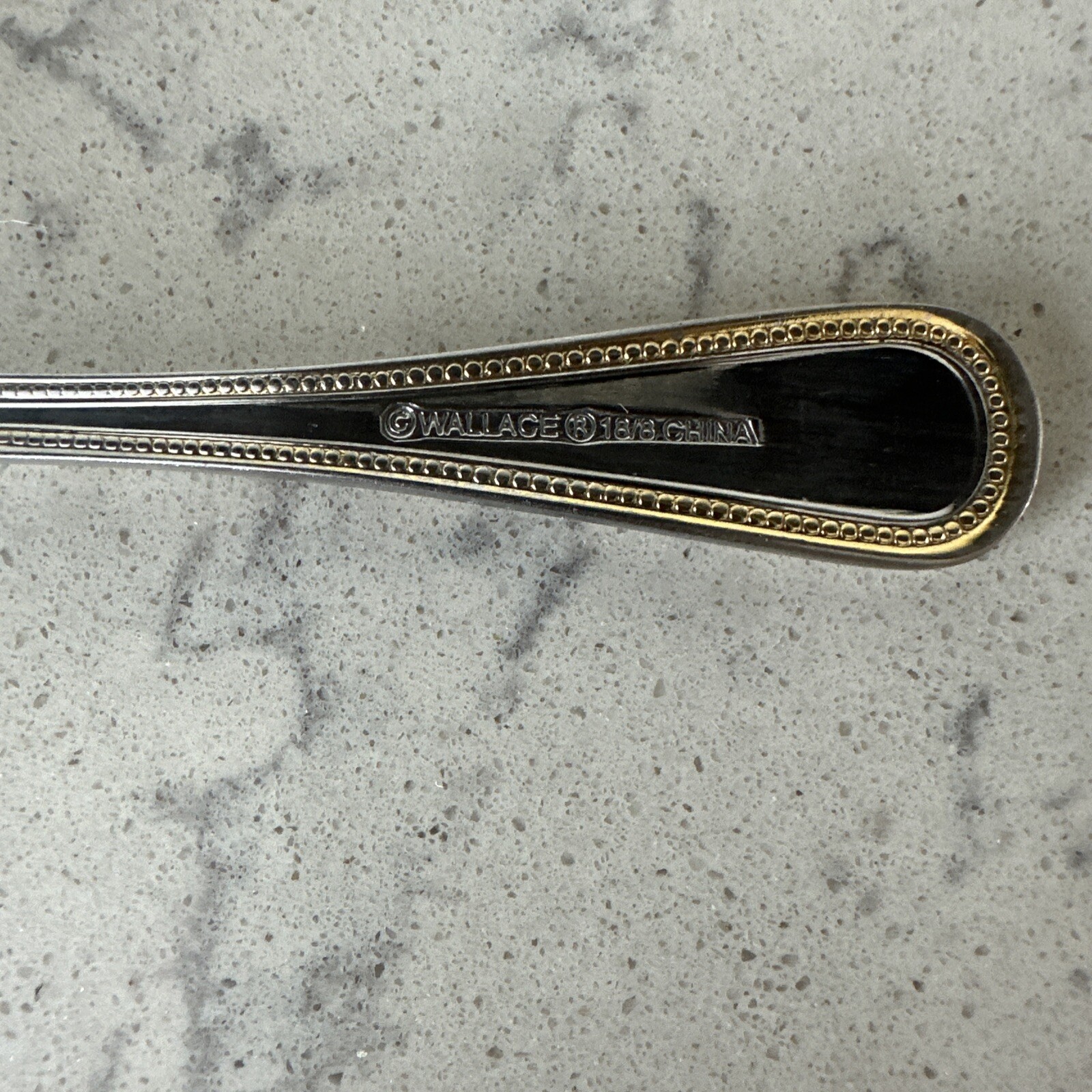2 Wallace Continental Bead Gold Silver Stainless 18/10 Flatware Salad Forks
