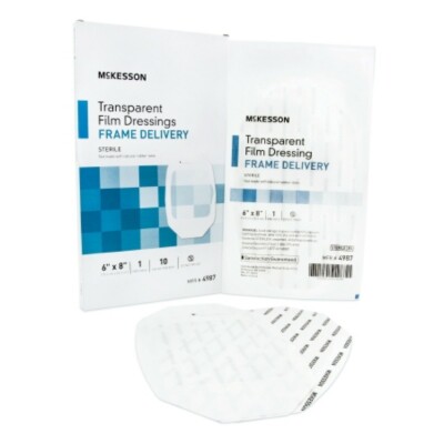 McKesson Transparent Film Dressing Octagon 6 X 8'' Frame Style Sterile BX/10