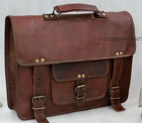 Men's Leather Vintage Messenger Shoulder Satchel Laptop School Briefcase New Bag