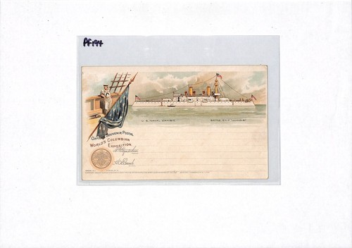 USA NAVAL Art SHIP Postcard 1908 COLOMBIAN EXPOSITION Exhibition {samwells}PF194 - Picture 7 of 12