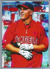 2020 MIKE TROUT LAA 9/10 ORIGINAL PRINT ART SKETCH CARD ARTIST SIGNED 5X7
