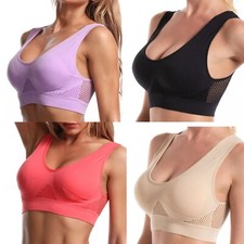 Womens Seamless Comfortable Bra Comfy Shapeware Sports Stretch Crop Support Top