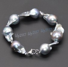 HUGE 20-25MM NATURAL SILVER GRAY BAROQUE PEAR...