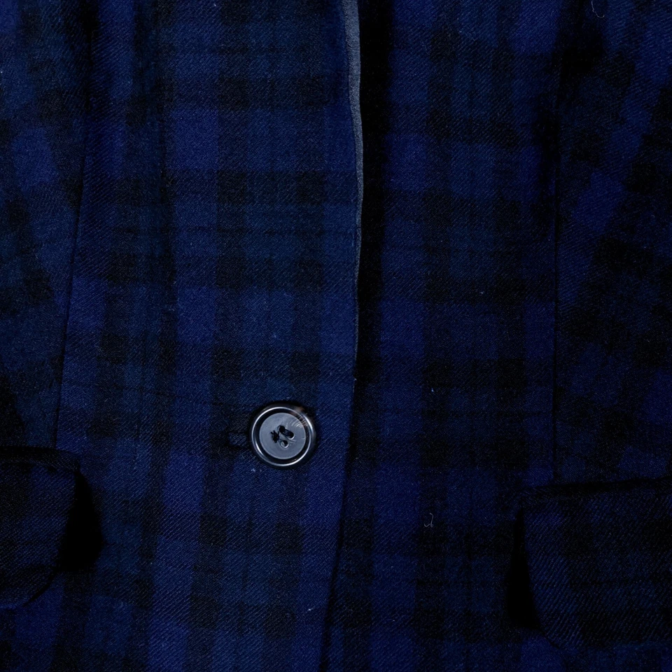 J. Blazer Crew Regent para mujer 2 azul a cuadros 100 % lana franela chaqueta de un botón Foto 4 de 4