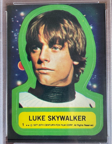 1977 Star Wars Topps Luke Skywalker Sticker #1 Graded PSA 6 EX-MT - Picture 3 of 10