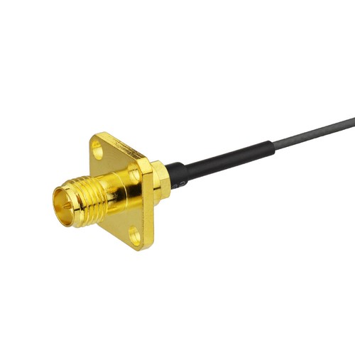 UFL / U.fl to RP SMA jack male pin flange 4 hole RF pigtail 1.13mm cable 20cm - Picture 2 of 3