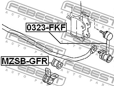 MZSB-GFR FEBEST Stabiliser Mounting for MAZDA