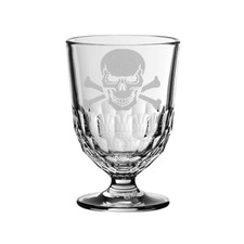 2 French Etched Skull Absinthe Glasses & Spoon Set - Shot