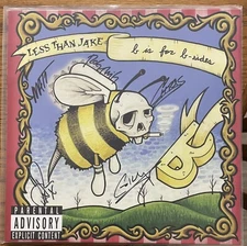 LESS THAN JAKE B Is For B-Sides Yellow Vinyl Record Autographed Full Band Signed