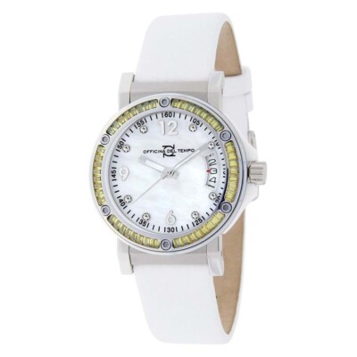 OFFICINA DEL TEMPO DAMEN UHR # 0445YW Weiße Italienische Armbanduhr Damenuhr