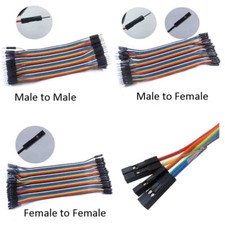DuPont 2.54mm 40P Rainbow Cables Ribbon Jumper Wire Female to Female/Male 