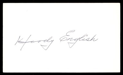 Woody English Baseball Signed Index Card Auto Autograph (no COA) *e1