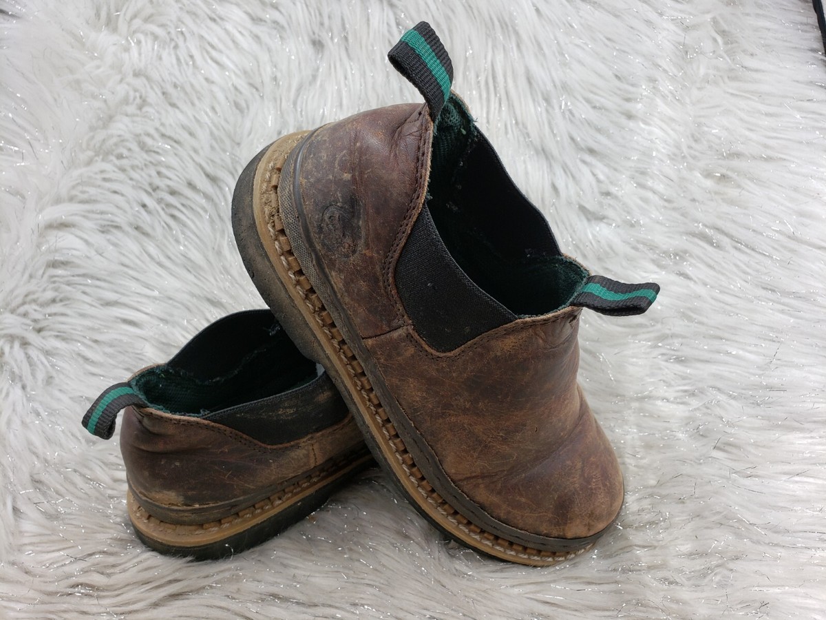 GEORGIA GIANT GR74 Romeo Brown Soggy Slip On Farm Ranch Boots Size