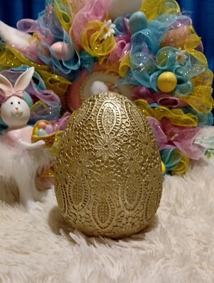 Tk Maxx Ostern Rachel Zoe Gold geprägt Spitze Blumen Ei Ornament Dekoration