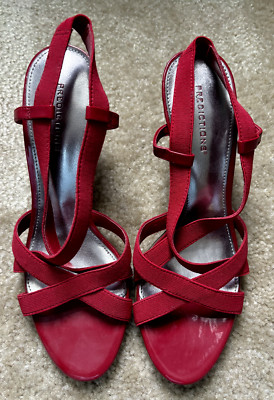 Predictions Women's Strappy Heels Red NWOT Tags Size 7