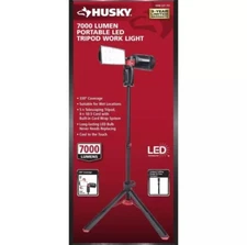 Husky 7000 Lumens Portable Corded LED Work Light Rotating Head Tripod Mount