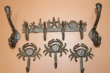 Mothers Day Gift Sea Life Theme Coat Hat Key Wall Hooks Rack Bar, Beach Basics 