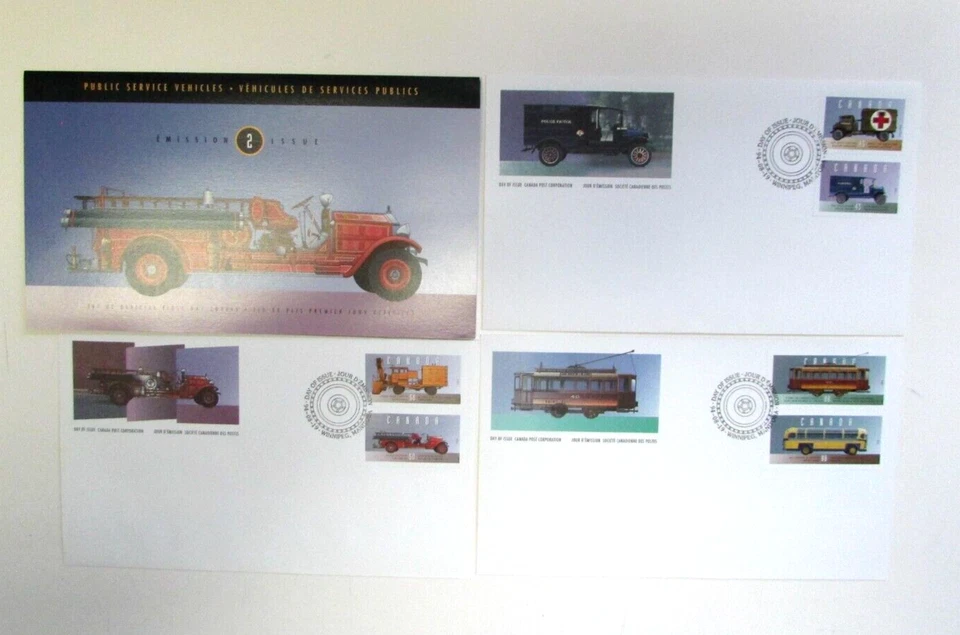 1994 Canada FDC  Public Service Vehicles  3 FDC Set  Scott # 1527 a-f - Image 3 of 3