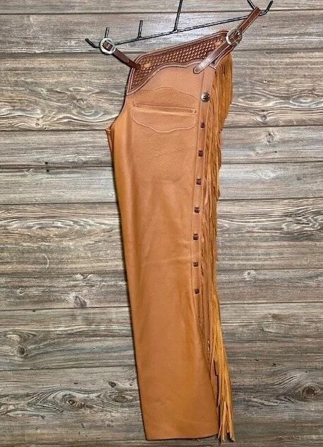 Tan leather shop chaps