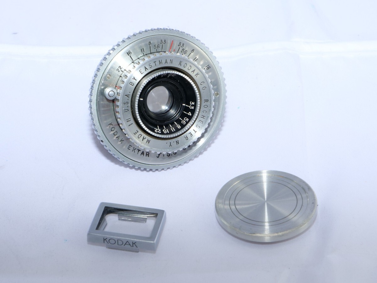 Kodak EKTRA 35mm/3.3 Ektar Compact Wide Angle lens. Case
