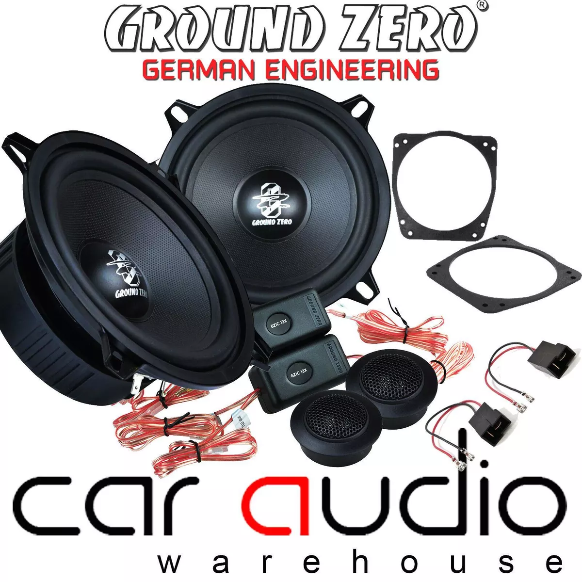 Ford Fiesta MK4 Ground Zero 13cm 280 Watts Front Door Car Speakers Install Kit