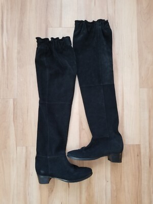 Calvin Klein Overheard Over-The-Knee Suede Black Boots Size 8.5