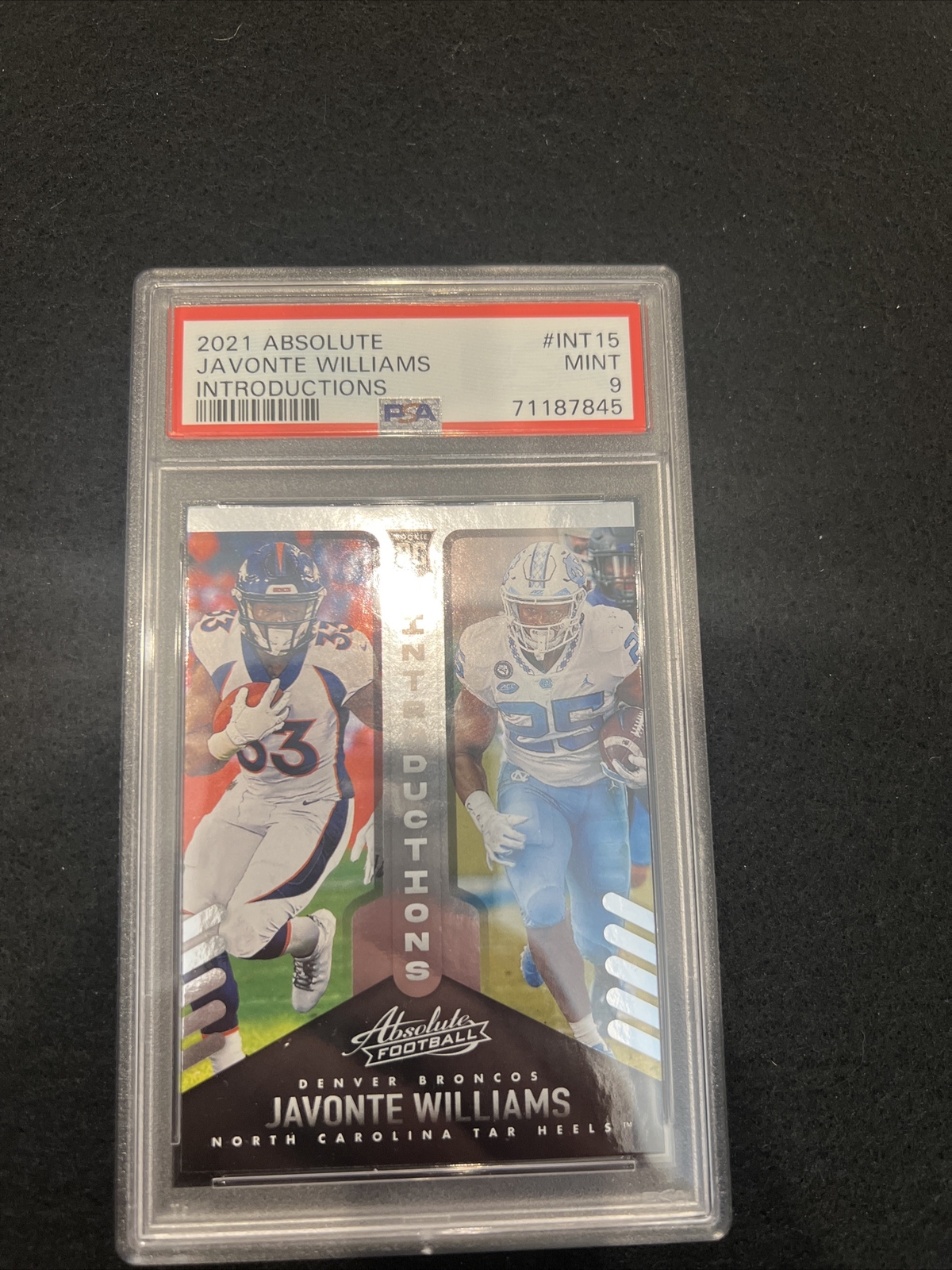 Javonte Williams Panini Absolute Introductions #INT15 Base