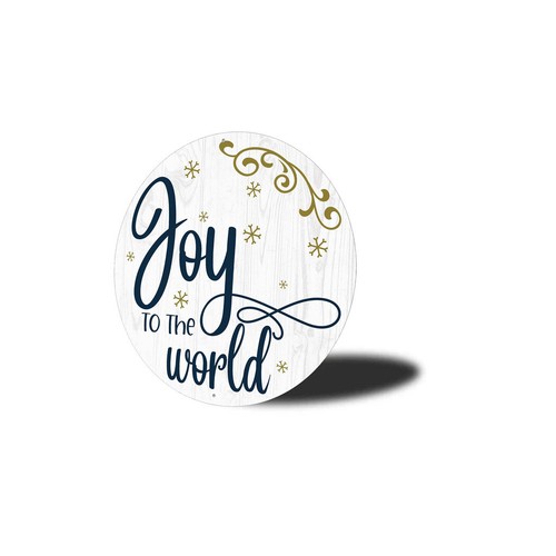Joy To The World Circle Christmas Metal Sign - Picture 4 of 4