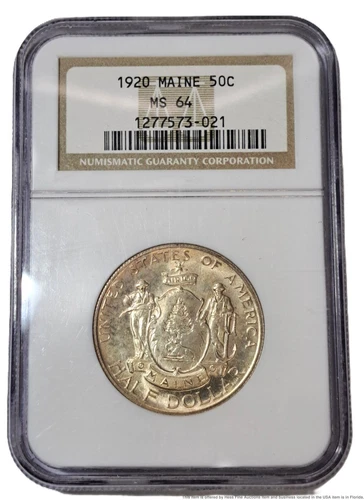 1920 P Maine Commemorative Half Dollar NGC MS 64 50C Coin