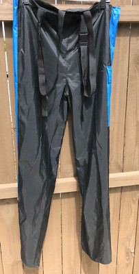 Men S Nylon Suspenders Pants Tour Master Riding Apparel Cycling Rain Black Blue