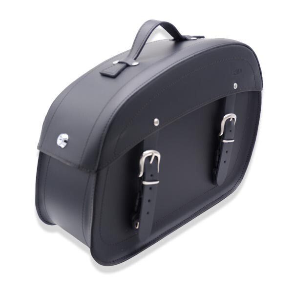 Set bag in leather 20L for Royal Enfield Super Meteor 650 with frame left